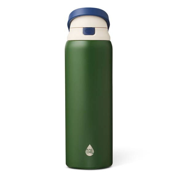 TAL 32oz Stainless Steel 2-in-1 Water Bottle with Straw and Chug Lid, Army