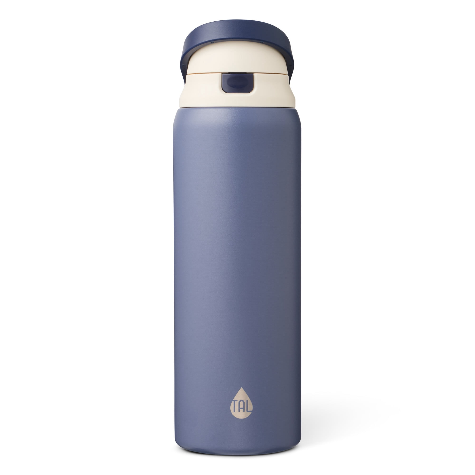 TAL 32oz Stainless Steel 2-in-1 Water Bottle with Straw and Chug Lid, Navy