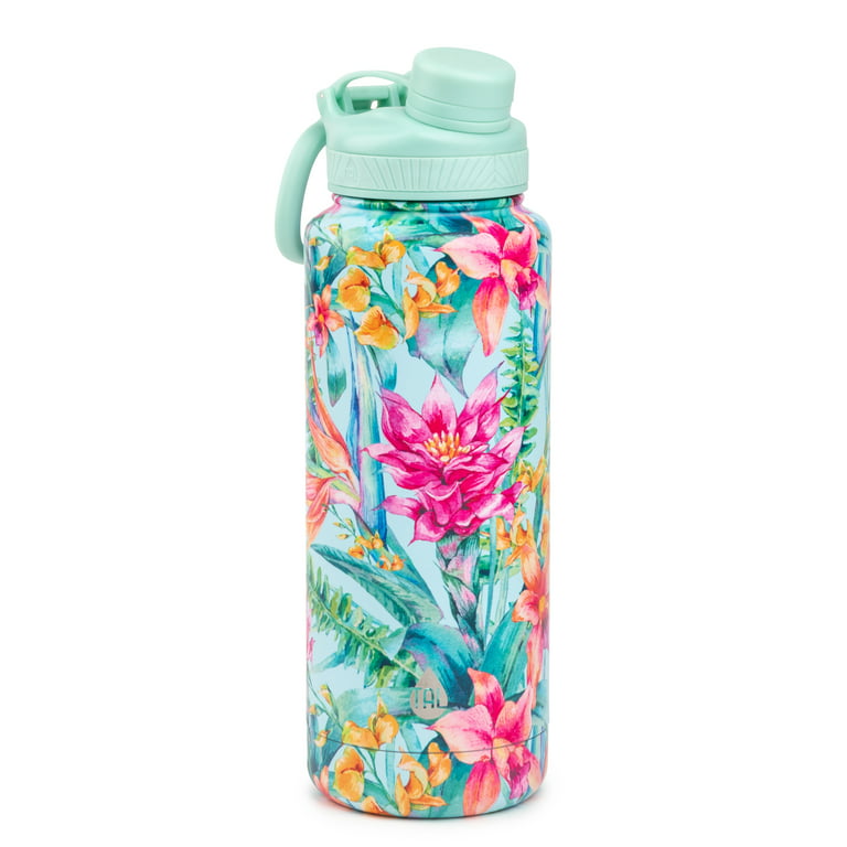 TAL Water Bottle Double Wall Insulated Stainless Steel Ranger Pro Tumbler  40oz, Mint Tropical