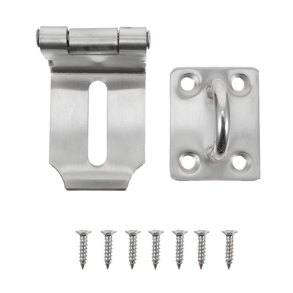 TALENO 1 Set 3 Inch 90 Degree Padlock Hasp Right Angle Door Clasp Hasp Lock (Silver)