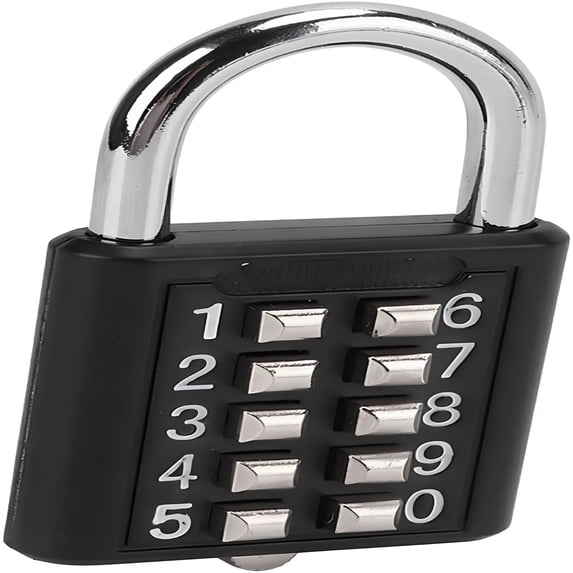 Lock In Button TALENO 10 Digits Push Button Padlock,Zinc Alloy Steel Keyless ...