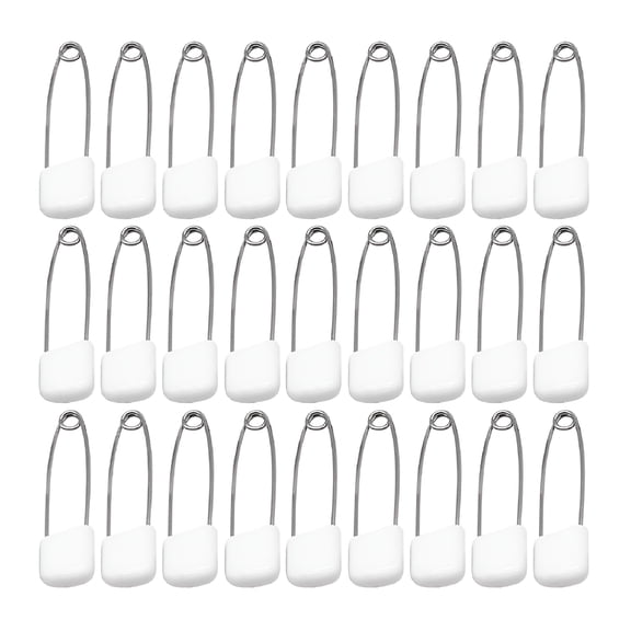 TALENO 100 Pcs Bassinet Diapers Safety Pin Baby Bib Pins Newborn 5.4x1cm White