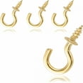 thumbnail image 1 of TALENO 100Pcs 1/2-Inch Cup Hooks Ceiling Hooks,Metal Screw-in Hooks,Gold, 1 of 5