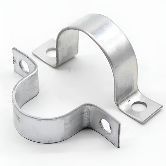 TALENO 10Pcs Heavy Duty Galvanized Pipe Clamps, Silver Horseback Wall Mounts for Cable Management and Water Pipes, 3.62 Inch Ohm Fasteners