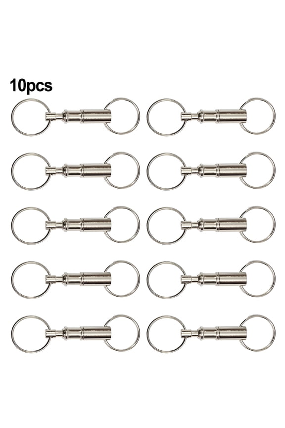 10Pcs Quick Release Keychain with Double Metal Keyring Quick Detach Key Holder