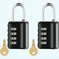 thumbnail image 1 of TALENO 2 Pack Combination Padlock,4 Digit Resettable Outdoor Waterproof Padlock with Keys,Combo Lock for School,Sports or Gym Locker,Employee Fence,Gate,Case,Toolbox,Hasp Storage (Black 2), 1 of 4