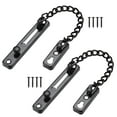 thumbnail image 1 of TALENO 2 Pack Door Chain Lock Black Stainless Steel Door Guard with Spring Anti Theft Press Lock Home Door Guard Used in Home Hotel Office, 1 of 4