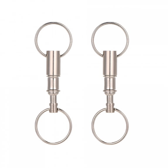 TALENO 2 Pcs Detachable Pull Apart Key Rings Keychains Double Rings Design Quick Release Key Chain