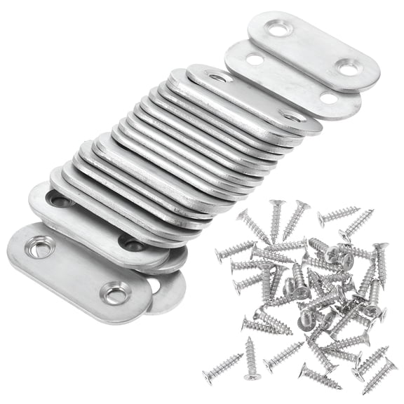 TALENO 22 Pcs Corner Connector Stainless Straight Brace Brackets for Braces Metal Wood Steel