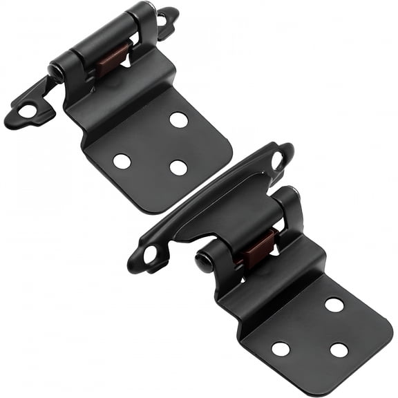TALENO 2Pc 3/8 in Inset Kitchen Cabinet Hinges Semi-Concealed Hinge Self Closing Metal Hinges Hardware for Furniture Door Window Black
