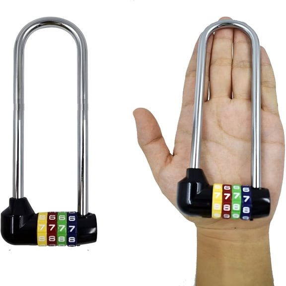 TALENO 5 inch (12.5cm) Long Shackle Beam Gym Locker Lock,4 Digit Combination Lock,Safety Padlock for Cabinet Door Handles Bike School Gym Locker,Sports Locker,Fence,Toolbox,Case,Hasp Storage,Box