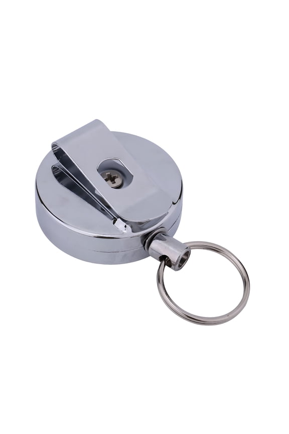 60cm Retractable Pull Chain Recoil Key Ring Keychain Belt Clip Metal Card Holder
