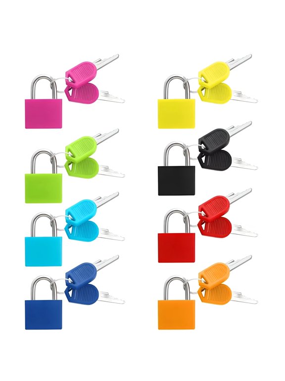 8 Pcs Luggage Locks with Keys Locker Lock Small Luggage Padlocks Suitcase Locks Metal Keyed Padlock for School Gym