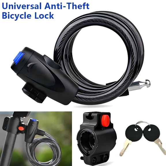 TALENO Bike Lock Anti-Theft With 2 Keys For Bicycle Motorcycle Security Lock 1m Steel Rope Cable