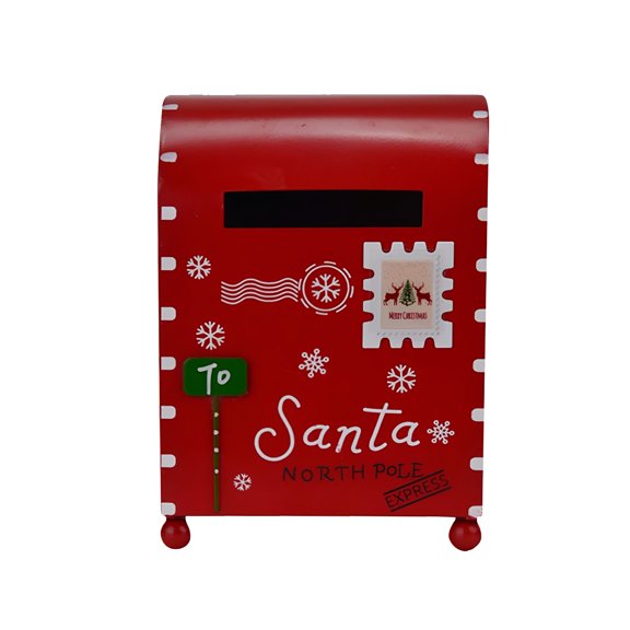 TALENO Christmas Decoration Mailbox Metal Letter Box for Front Door Xmas Party Yard