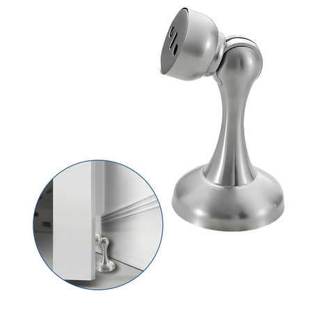 TALENO Door Stoppers for Bottom of Door,Anti-Collision Buffer Design Magnetic Door Stopper,Matching Screws Security Door Stopper,sliver