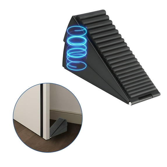 TALENO Door Stoppers for Bottom of Door,Spring Heightening Design Door Stoppers Heavy Duty,Punch-Free Design Door Jammer Door Stopper,black