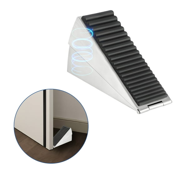 TALENO Door Stoppers for Bottom of Door,Spring Heightening Design Door Stoppers Heavy Duty,Scratch and Wear Resistant Door Wedge Stopper,sliver