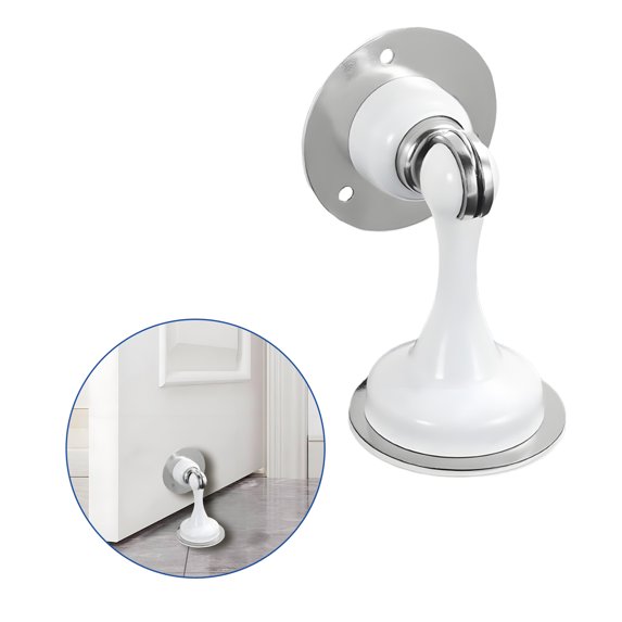 TALENO Door Stoppers for Bottom of Door,Wear-Resistant and Corrosion-Resistant Magnetic Door Stopper,Matching Film and Screws Door Stopper,white