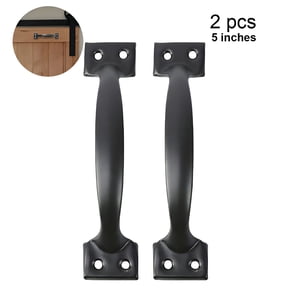 TALENO Fancy Barn Door Handle,5 inch Gate Handle Set (Pack of 2),Door Pull,Pull Handle for Sliding Barn Door Gate Cabinet Closet Drawer Garage Shed - 8Pcs Screws Included Black