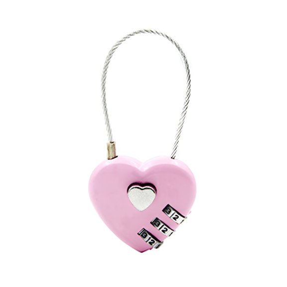 TALENO Heart Shaped Combination Lock, Waterproof Zinc Alloy Resettable Password Padlock for Backpack, Luggage, Suitcase, Cabinet