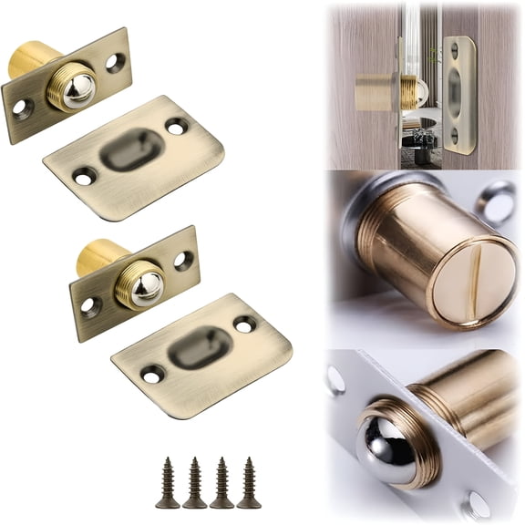 TALENO Magnetic Ball Catch for Top of Door,Adjustable Silent Ball Latch for Closet,Hidden Drive in Latch,for Closet,Cabinet & French Doors (B,2PCS)