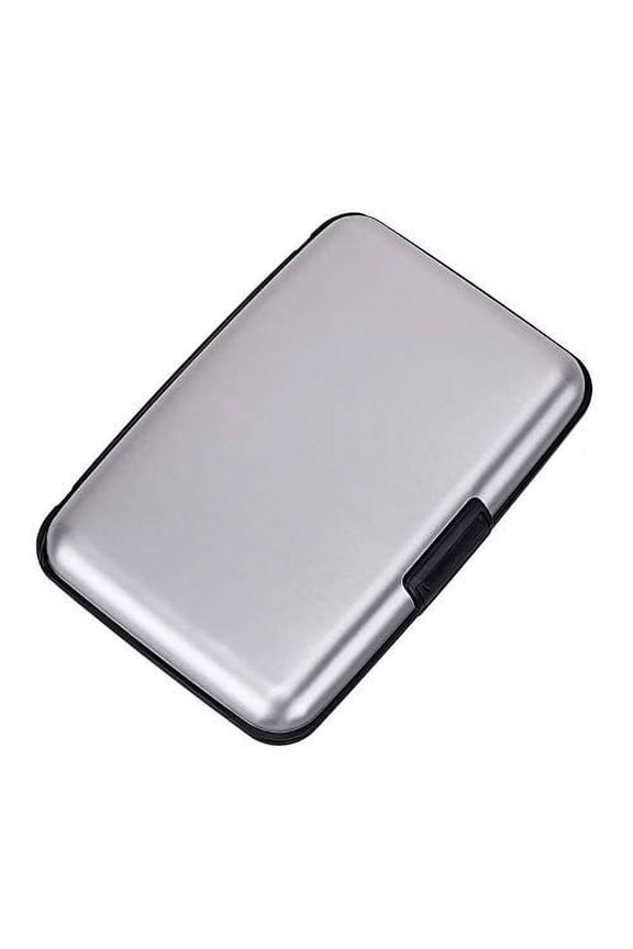 Mini RFID Aluminum Wallet Credit Cards Holder Business Card Case Metal ID Case for Men Women (Silver)
