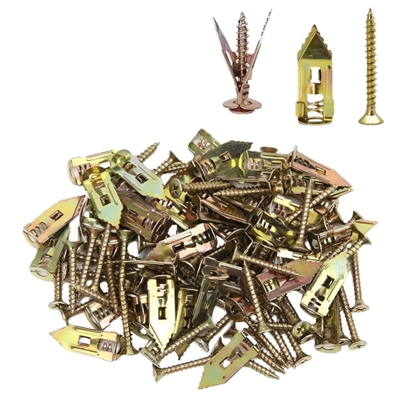 TALENO Self-Drilling Drywall Anchors Kit with Screws, Heavy Duty Steel Wall Plugs for TV Mounts Shelves, No Pre-Drill Hollow Wall Fasteners