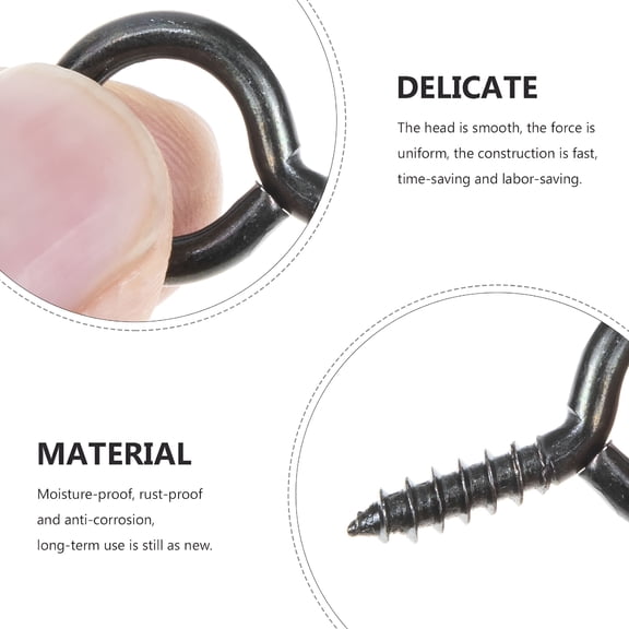 TALENO Small Eyelet Screws Self Tapping Round Screw 30Pcs Black