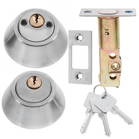 TALENO Stainless Steel Double Sided Door Lock with Deadbolt, Universal Concealed Security Lock for 30-50mm Interior and Exterior Doors, Silver