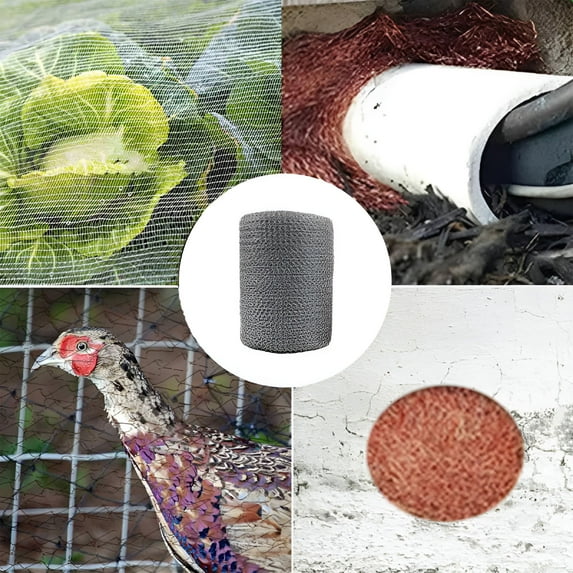 TALENO Wire Mesh Roll Stainless Steel Hole Filler Fabric for Mice Control Flexible Double Layer Gap Blocker Wire Mesh Roll Window Screen Mesh for Garden House and Diy, Rodent Barrier