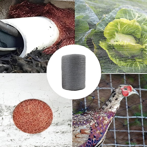 TALENO Wire Mesh Roll Stainless Steel Hole Filler Fabric for Mice Control Flexible Double Layer Gap Blocker Wire Mesh Roll Window Screen Mesh for Garden House and DIY, Rodent Barrier