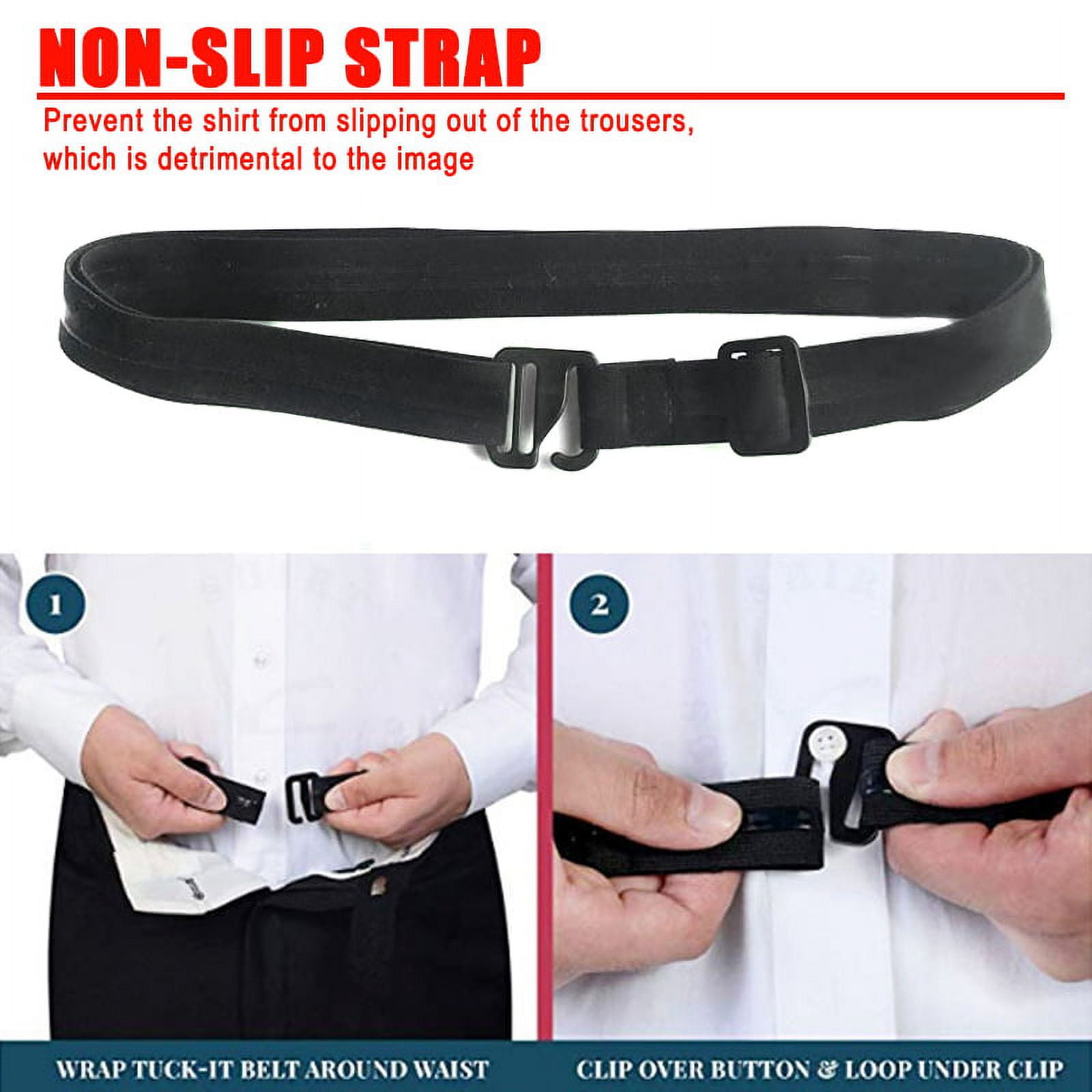 Men Adjustable Shirt Stay Belt Wrinkle-Proof Holder Strap Non-Slip Locking  Belts