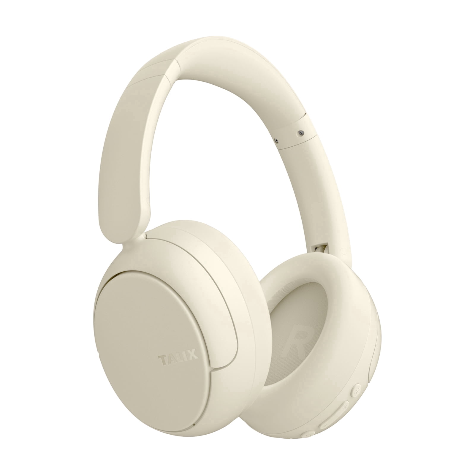 TALIX H30 Adaptive ANC Wireless Headphones Over Ear,Active Noise Cancellation with Multiple Modes,White