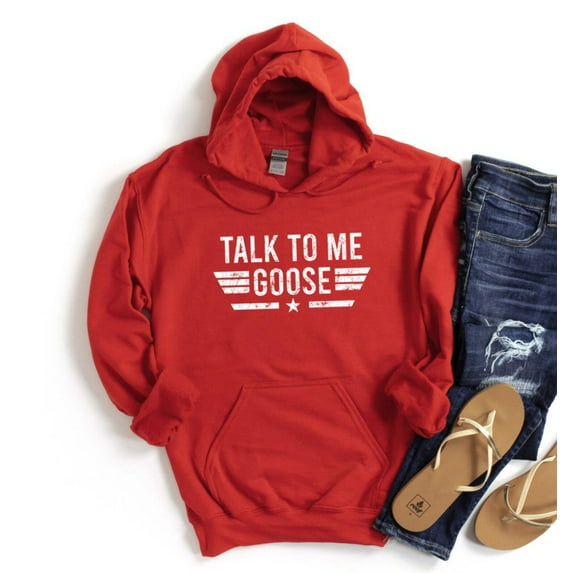 TALK TO ME GOOSE Graphic Unisex Fleece Hooded Sweatshirt