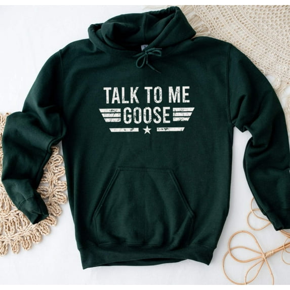 TALK TO ME GOOSE Graphic Unisex Fleece Hooded Sweatshirt