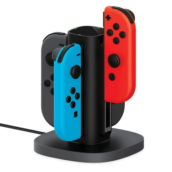 TALK WORKS Nintendo Switch Joycon Charger Station 4-Remote Joycon Charging Dock, Black