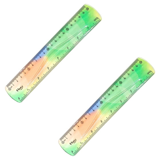 TALKVE 2 Pack 8 Inch Flexible Bendable Ruler, Green Gradient Soft PVC Measuring Ruler, Double Sided Inch & Centimeter Shatterproof Straight Edge Ruler for Classroom Office Stationery Supplies