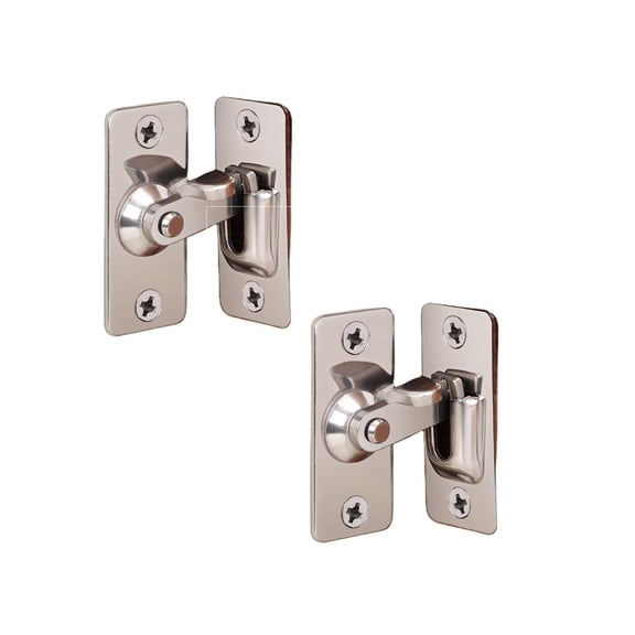 TALKVE 2PCS 90 Degree Right Angle Sliding Door Latch, Solid Stainless Steel Safety Locking Hasp Latch for Screen Door, Window, Bathroom & Garden Gate