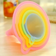 TALKVE 5Pcs/Set Kitchen Rainbow Colors Set-5 Pieces Cooking Funnel,Compact Stackable Colorful Filling Bottle Food Grade Funnels
