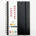 thumbnail image 1 of TALKVE Black Undated Daily Planner, Hourly Spiral Schedule Notebook with Elastic Closure & Pocket, 100gsm No-Bleed Paper Portable To Do List Organizer for Work Home Travel, 1 of 7