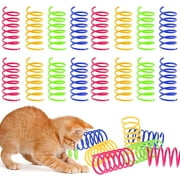 TALKVE Colorful Springs Cat Toy, 16pcs Cat Coil Toy Durable Plastic Spiral Spring Cat Toy Interactive Cat Toy Creative Cat Activity Toy Cat Bouncing and Training Fun Gift
