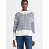 Free Assembly Women's Patterned Mock Neck Sweater 