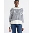 thumbnail image 1 of Free Assembly Women's Patterned Mock Neck Sweater with Tall Cuffs, Midweight, Sizes XS-XXL, 1 of 6