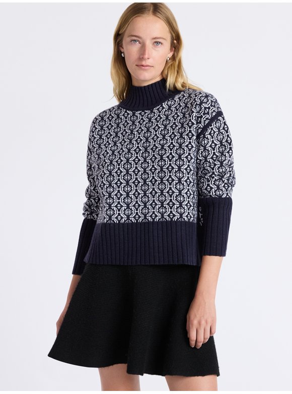 INC Womens Knit Mock Neck 1/2 Zip Sweater Goddess Blue Size XL main image 0