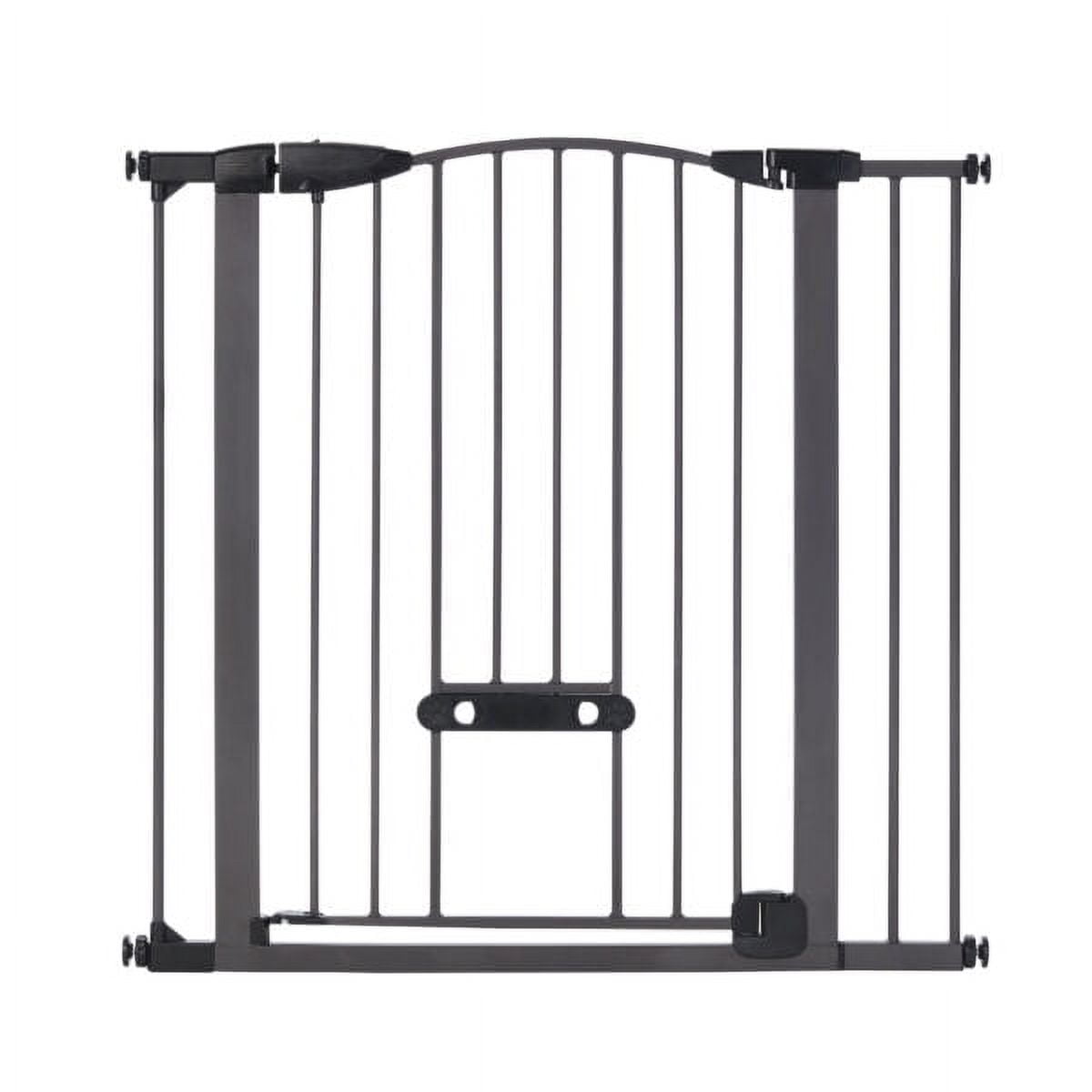 Graphite Tall Metal Pet Gate with Adjustable Door