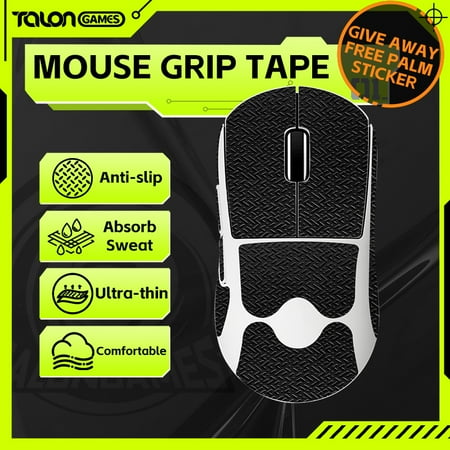 TALONGAMES For Logitech G Pro X Superlight 2C/ GPW4 Grip Tape - Lizard Skin Texture, Anti-Slip & Sweat Absorption, Black
