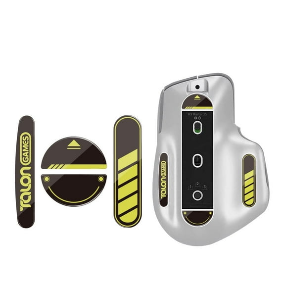 TALONGAMES Glass Mouse Feet For Logitech MX Master 3, 3S Wireless Mouse Customized Round Curved Edge Mouse Glass Skates, Black