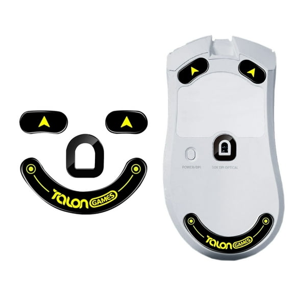 TALONGAMES Glass Mouse Feet for DeathAdder V3 Pro Wireless Mouse, Optical, Black, New, 1 Count