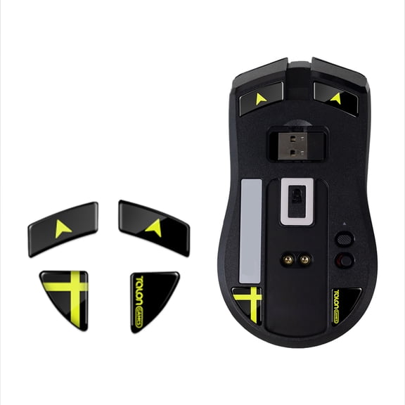 TALONGAMES Glass Mouse Feet for Viper Ultimate Wireless Mouse, Customized Round Curved Edge, Black, 1 Count
